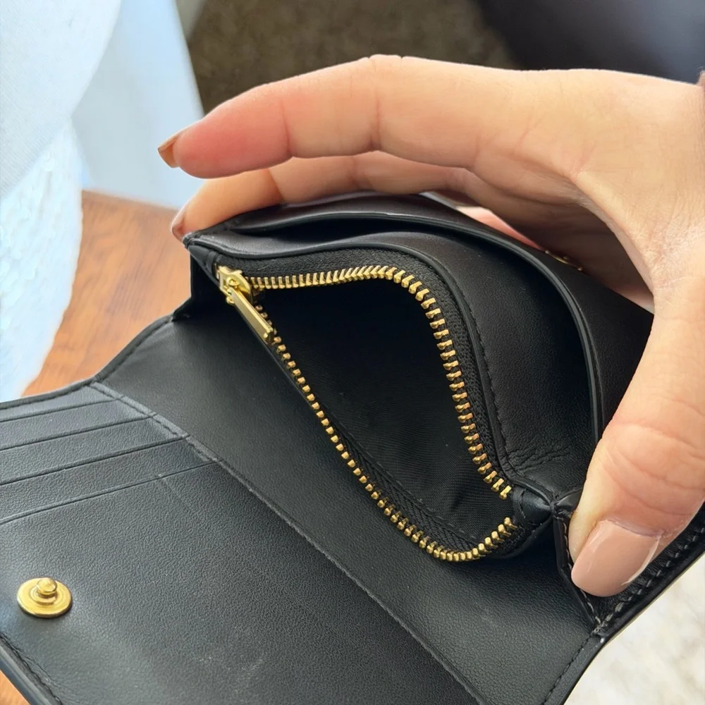 Coach Essential Slim Card Case Black/Brass - Picture 10 of 10